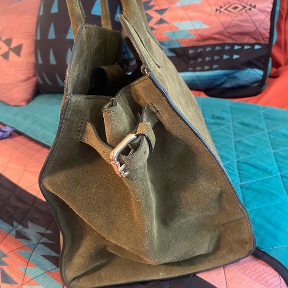 Claudia Firenze Olive Suede Satchel - Picture 3 of 7